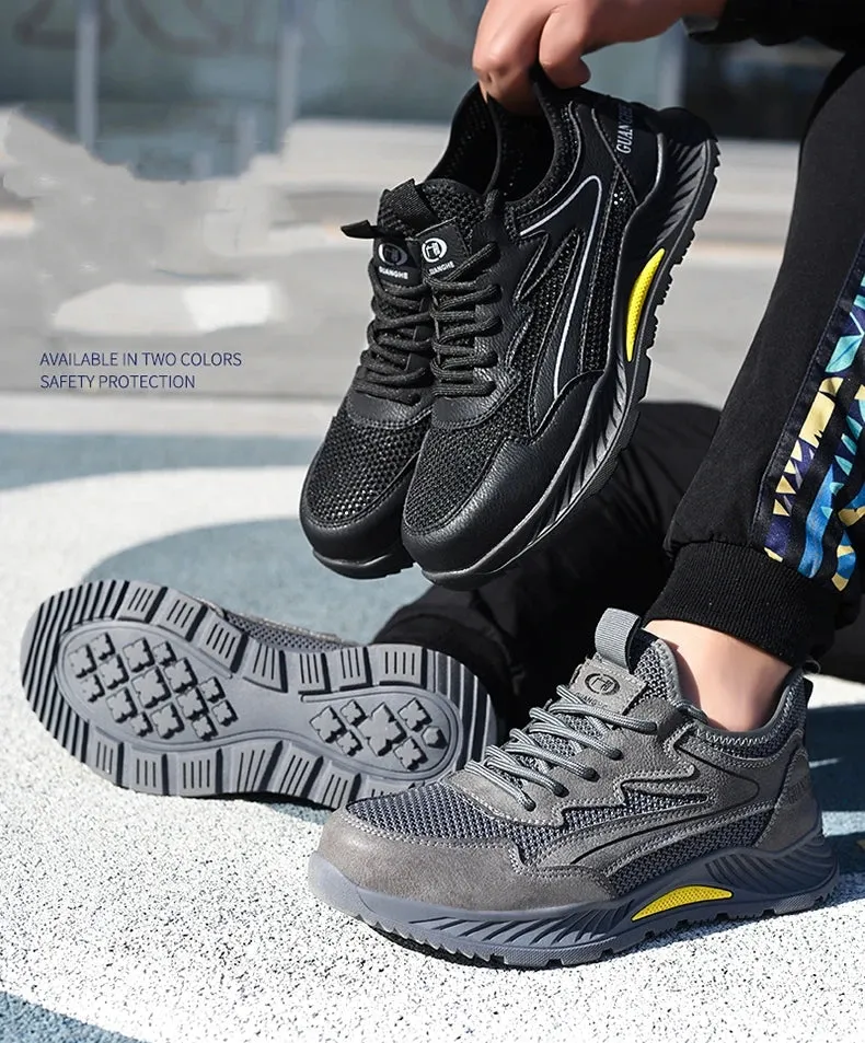 Summer Breathable Work Safety Shoes Men's Women Indestructible Puncture-Proof Boots Protective Work Sneakers