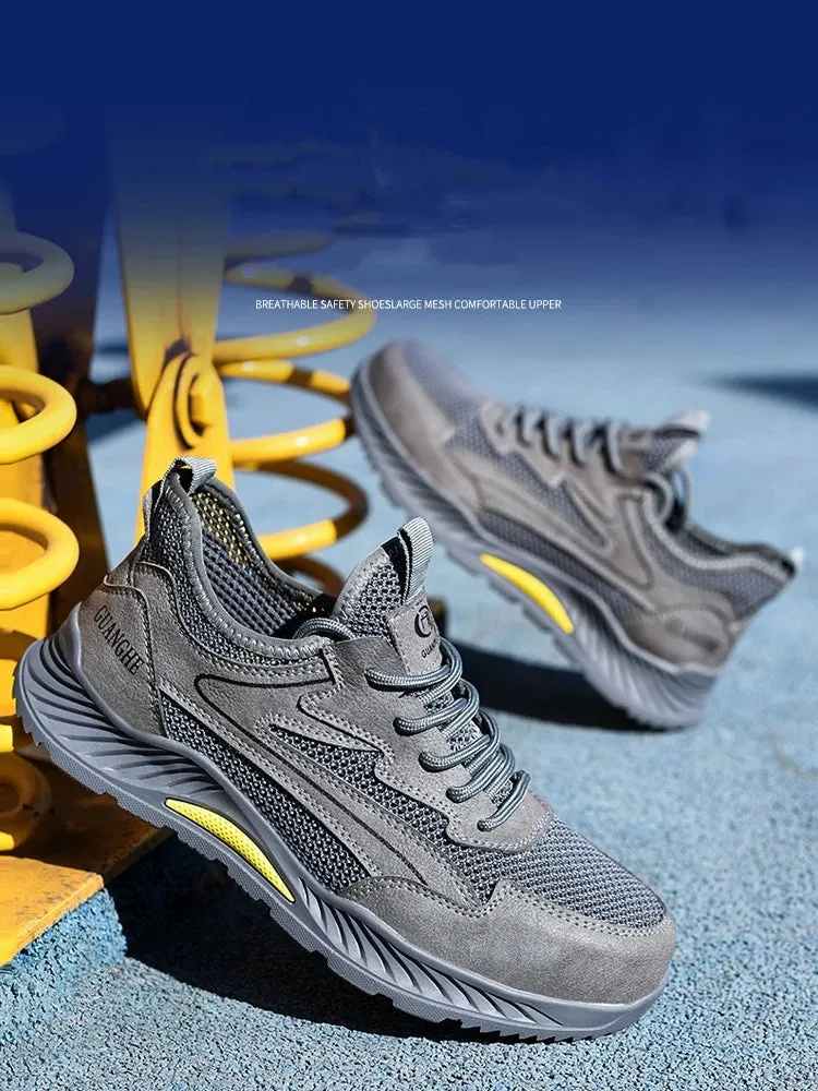 Summer Breathable Work Safety Shoes Men's Women Indestructible Puncture-Proof Boots Protective Work Sneakers