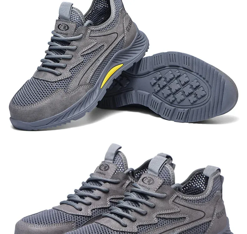 Summer Breathable Work Safety Shoes Men's Women Indestructible Puncture-Proof Boots Protective Work Sneakers