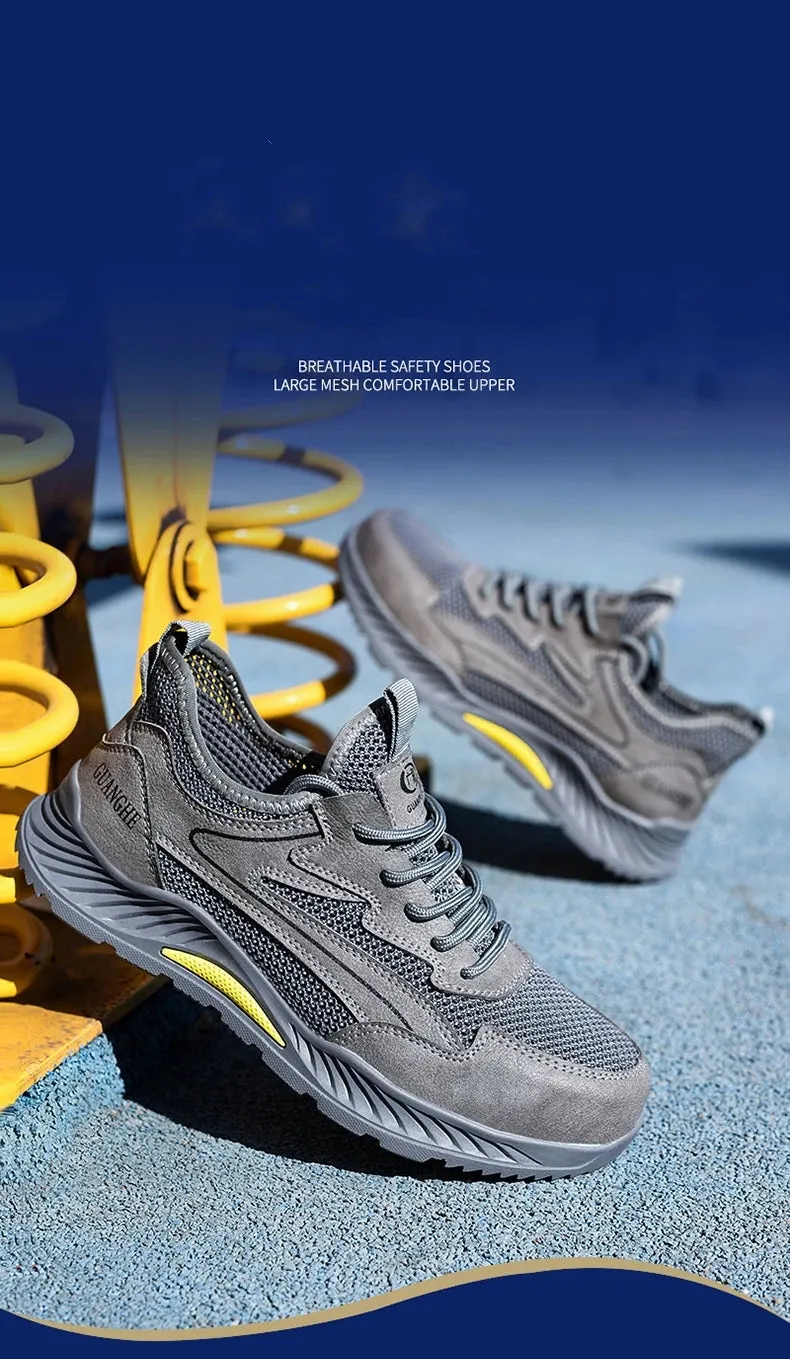 Summer Breathable Work Safety Shoes Men's Women Indestructible Puncture-Proof Boots Protective Work Sneakers