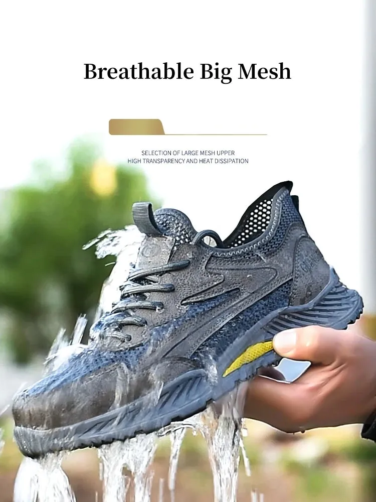 Summer Breathable Work Safety Shoes Men's Women Indestructible Puncture-Proof Boots Protective Work Sneakers