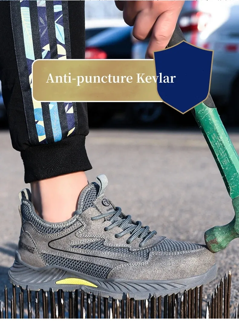 Summer Breathable Work Safety Shoes Men's Women Indestructible Puncture-Proof Boots Protective Work Sneakers