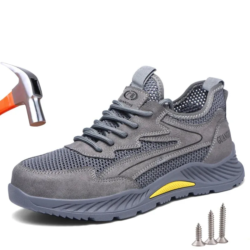 Summer Breathable Work Safety Shoes Men's Women Indestructible Puncture-Proof Boots Protective Work Sneakers