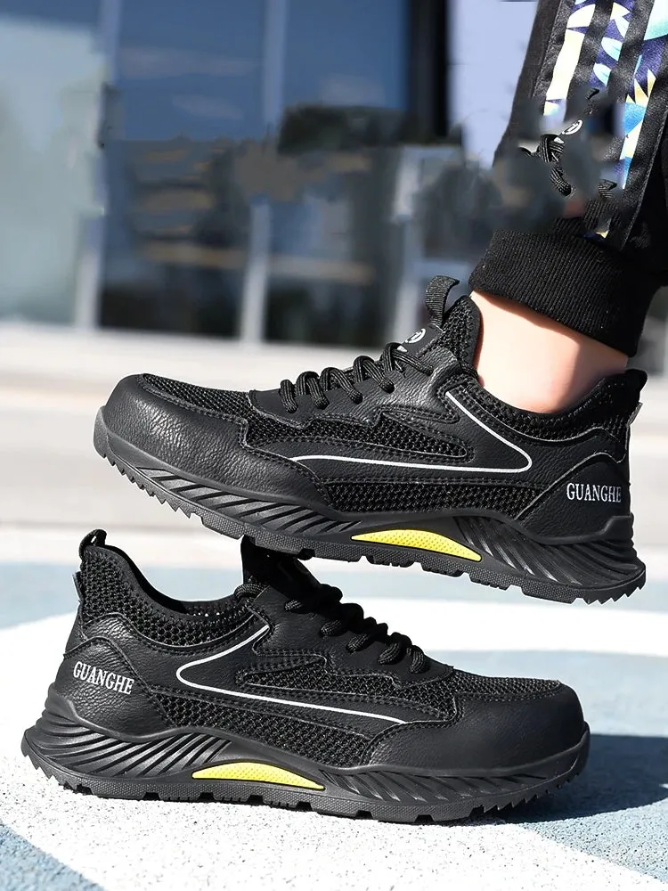 Summer Breathable Work Safety Shoes Men's Women Indestructible Puncture-Proof Boots Protective Work Sneakers