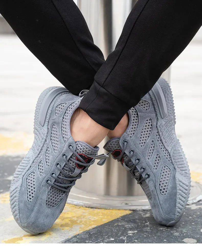 Summer Work Shoes with Protection Breathable Lightweight Safety ShoesSteel Toe Cap Working  Men's Construction Work Mesh Sneakers