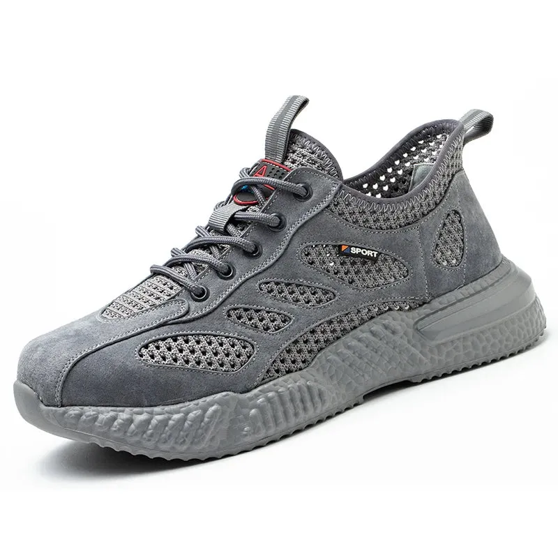Summer Work Shoes with Protection Breathable Lightweight Safety ShoesSteel Toe Cap Working  Men's Construction Work Mesh Sneakers