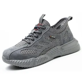 Summer Work Shoes with Protection Breathable Lightweight Safety ShoesSteel Toe Cap Working  Men's Construction Work Mesh Sneakers