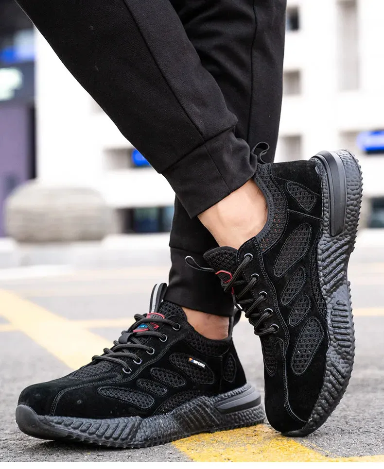 Summer Work Shoes with Protection Breathable Lightweight Safety ShoesSteel Toe Cap Working  Men's Construction Work Mesh Sneakers