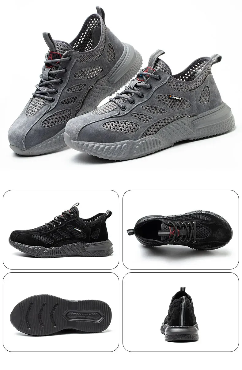 Summer Work Shoes with Protection Breathable Lightweight Safety ShoesSteel Toe Cap Working  Men's Construction Work Mesh Sneakers