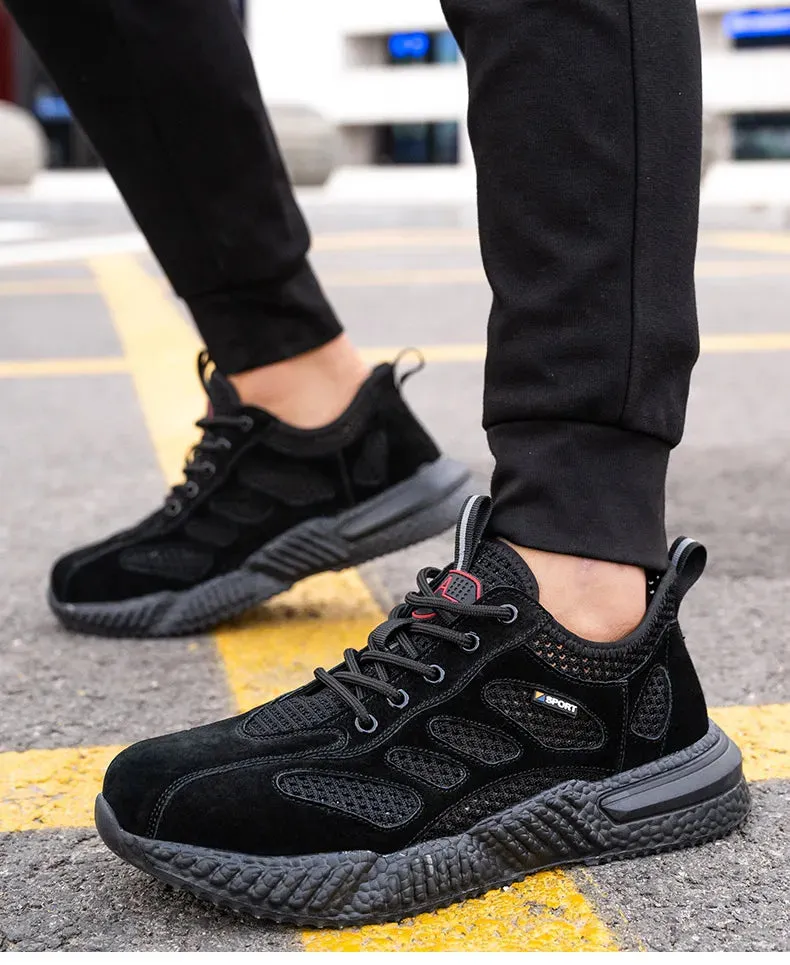 Summer Work Shoes with Protection Breathable Lightweight Safety ShoesSteel Toe Cap Working  Men's Construction Work Mesh Sneakers