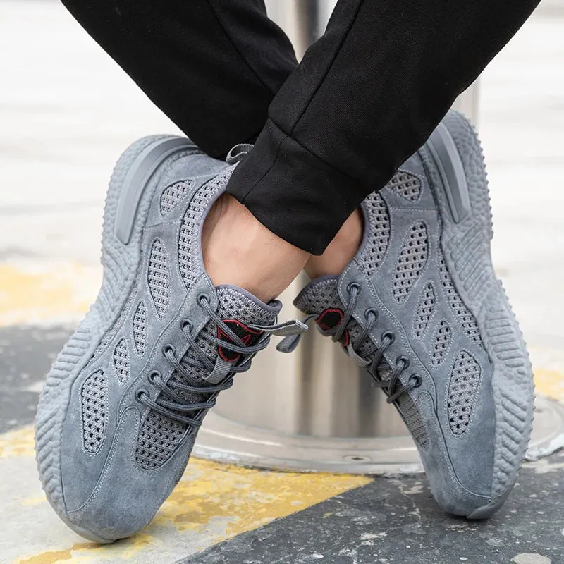 Summer Work Shoes with Protection Breathable Lightweight Safety ShoesSteel Toe Cap Working  Men's Construction Work Mesh Sneakers