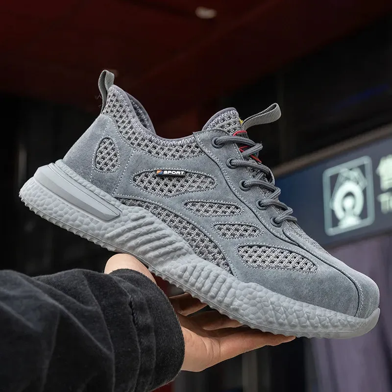 Summer Work Shoes with Protection Breathable Lightweight Safety ShoesSteel Toe Cap Working  Men's Construction Work Mesh Sneakers