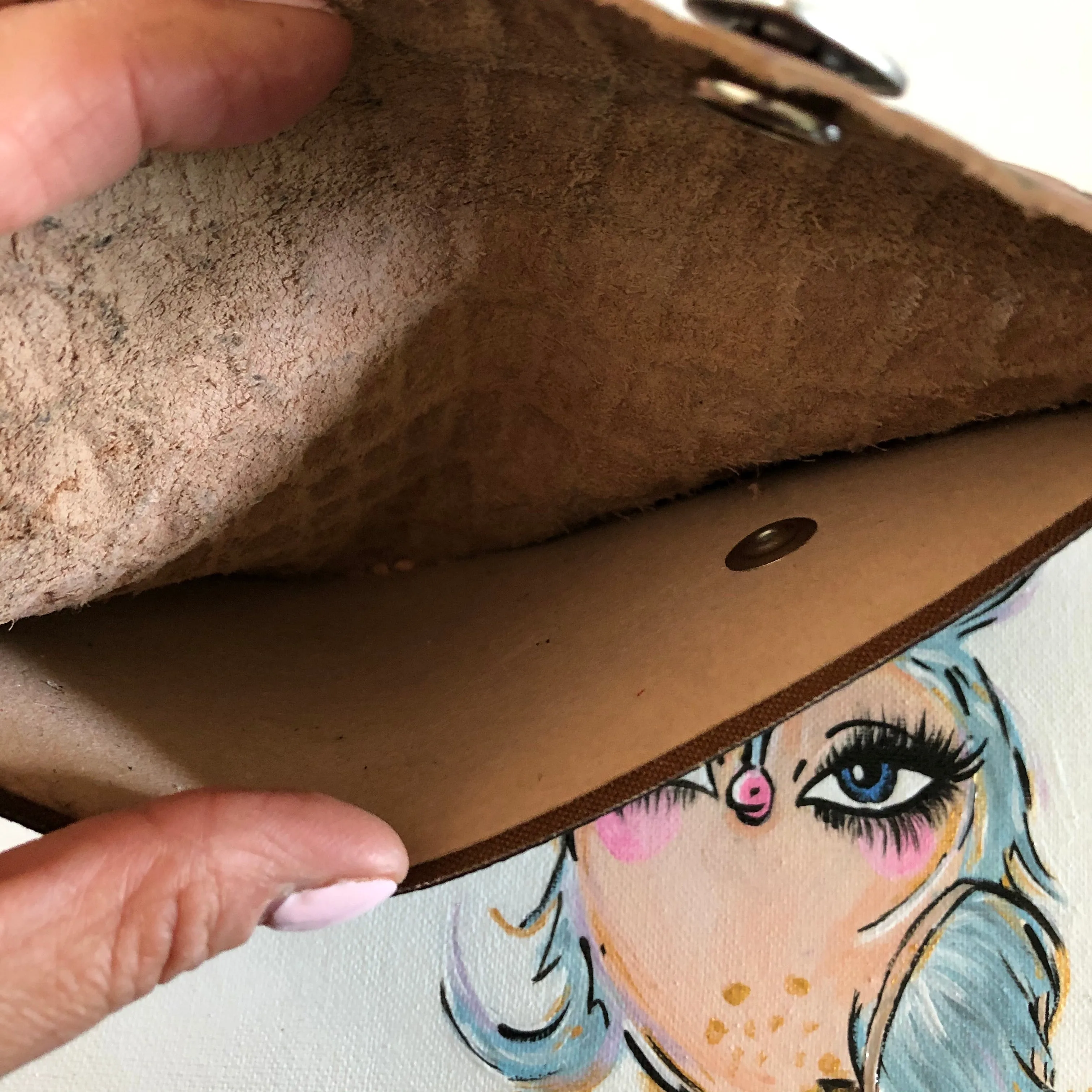 The SHORT Wren - Blush Vintage Monogram Wristlet Bag
