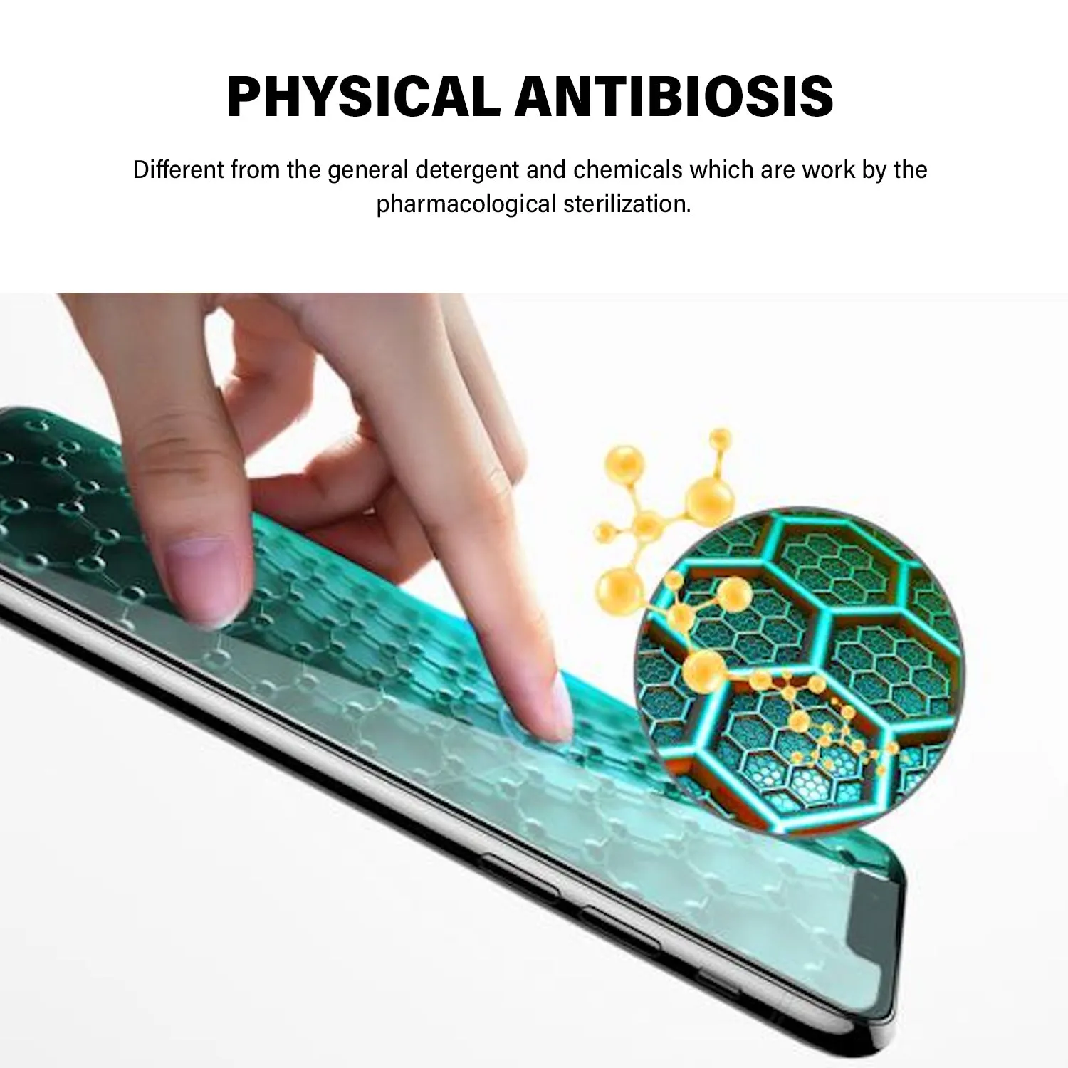 Tough on iPhone 11 Pro Tempered Glass Screen Protector Antibacterial