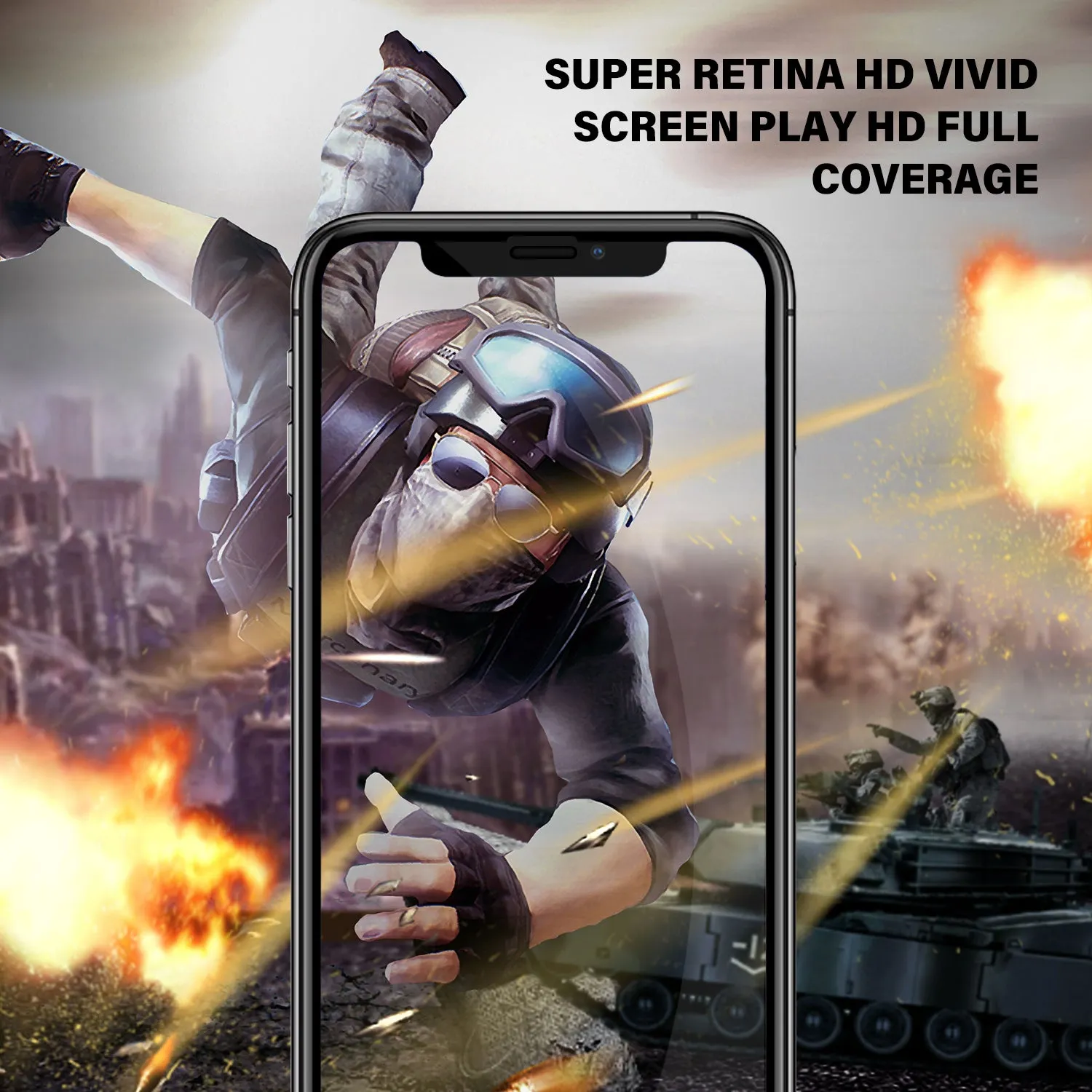 Tough on iPhone 11 Pro Tempered Glass Screen Protector Antibacterial