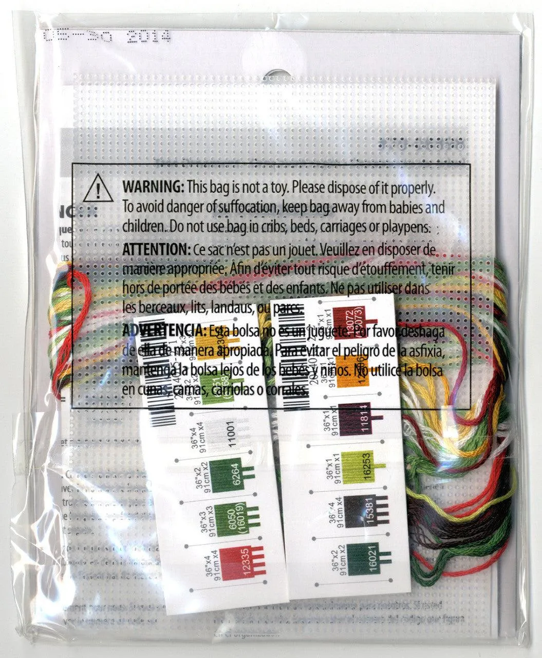 TREE ORNAMENT, Counted Cross Stitch Kit, 14 count plastic canvas, size 3" x 4,75", DIMENSION (70-08898)