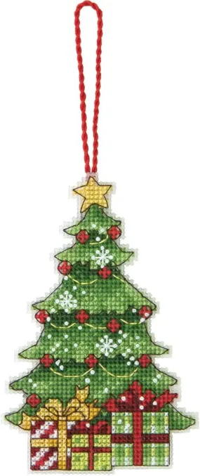 TREE ORNAMENT, Counted Cross Stitch Kit, 14 count plastic canvas, size 3" x 4,75", DIMENSION (70-08898)