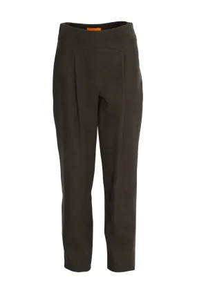 Yoke Pleat Pant - Black Slub Linen 6057