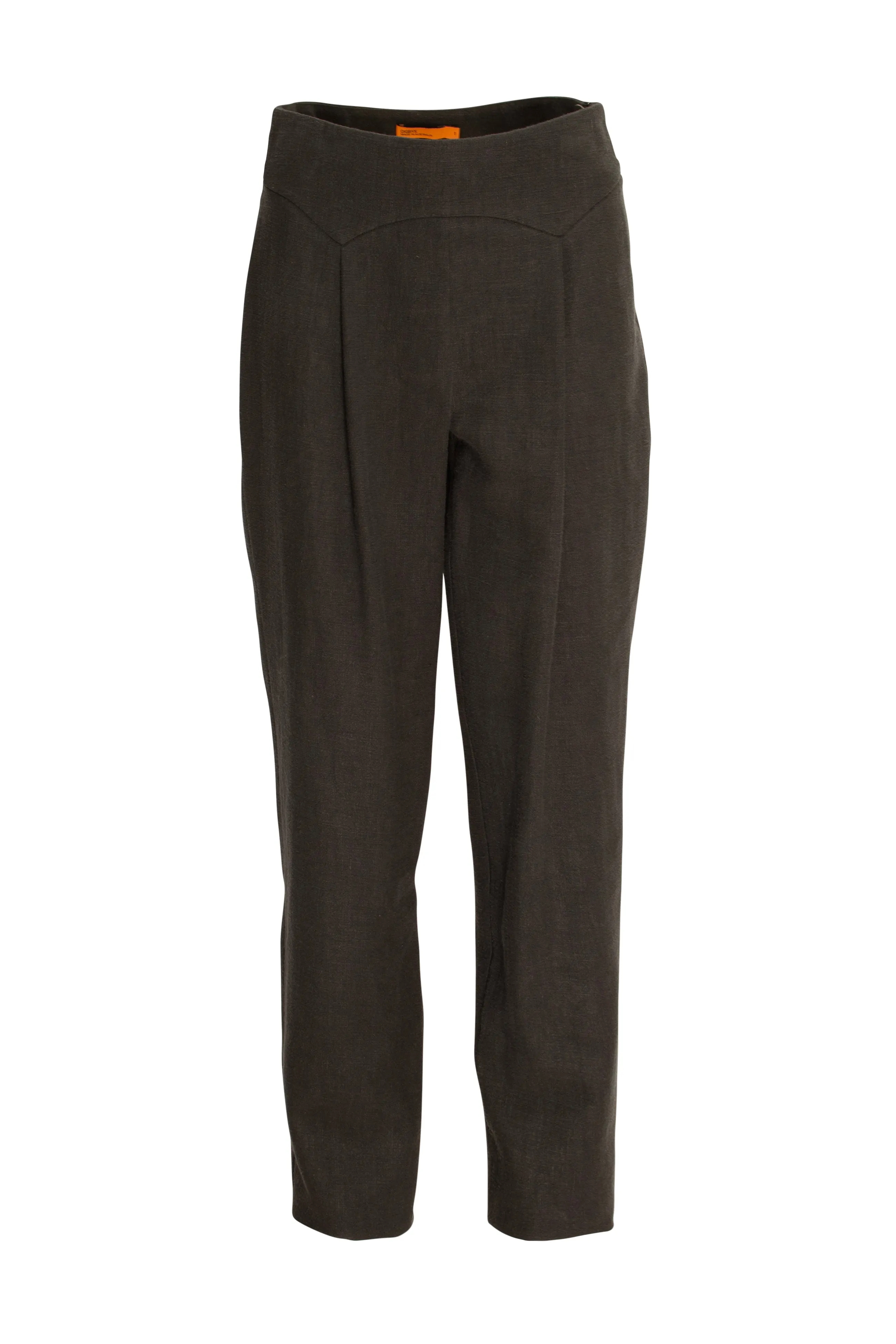 Yoke Pleat Pant - Black Slub Linen 6057
